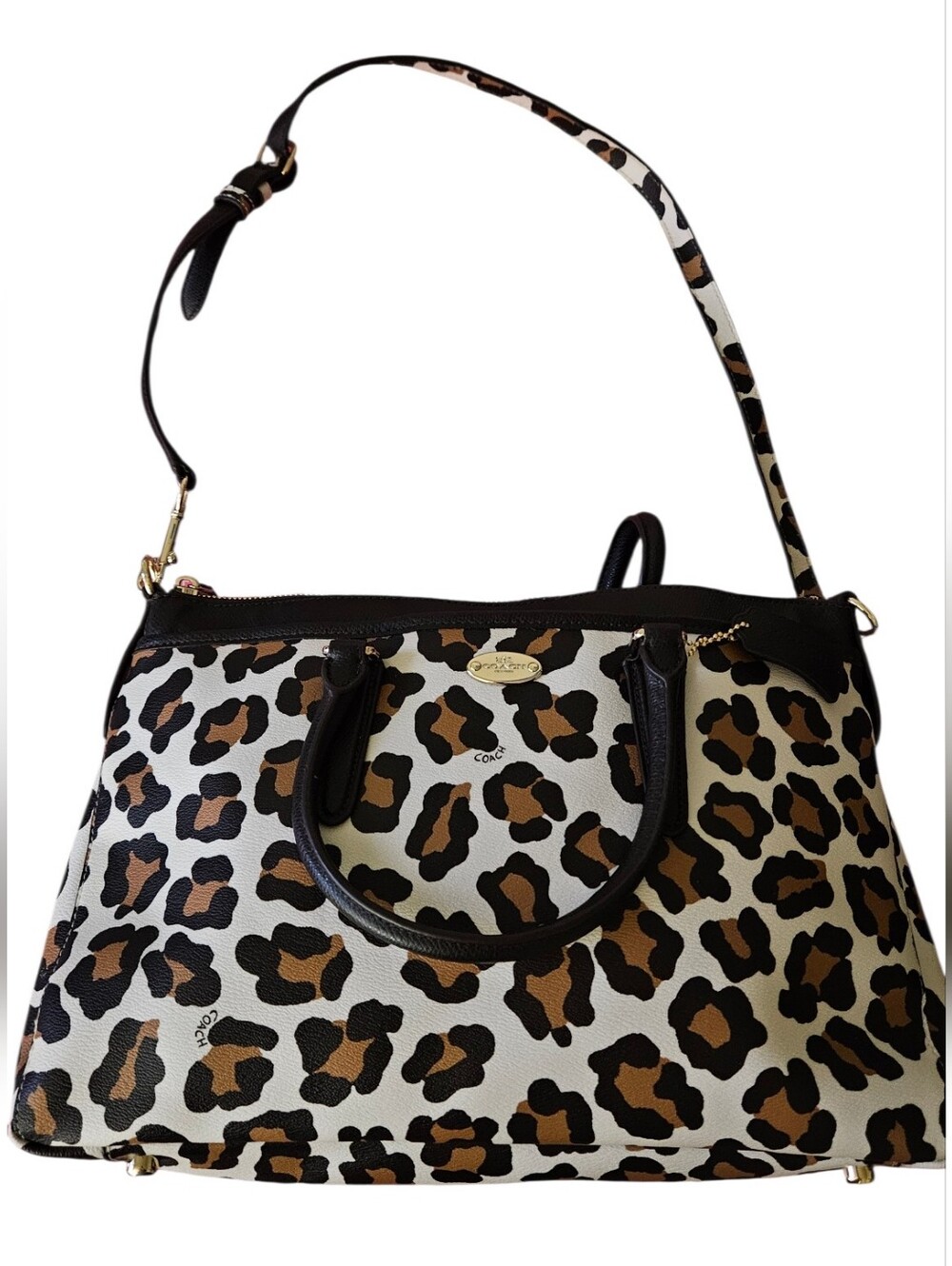 Coach Ocelot Leopard Print Christie Carryall Women Bag